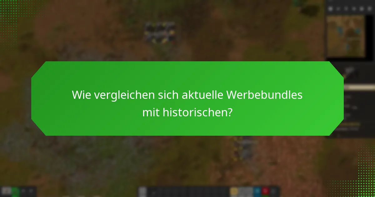 Wie vergleichen sich aktuelle Werbebundles mit historischen?